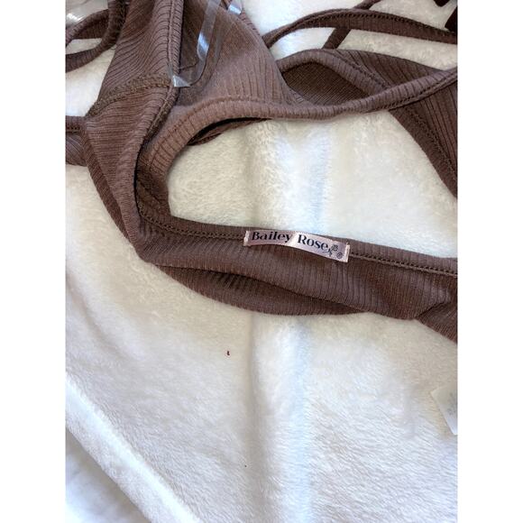 Revolve Brown Strappy Halter Top Small - Picture 3 of 3